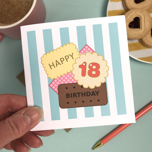 Happy 18th Birthday - Biscuit Card
