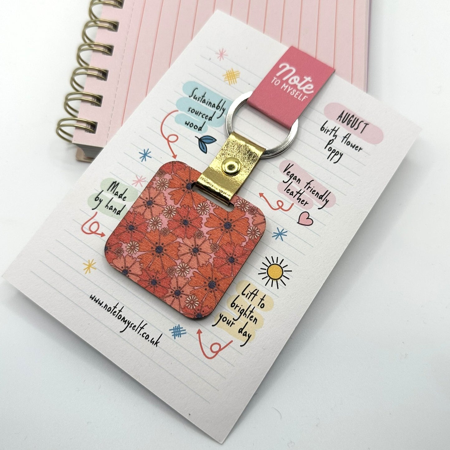 August Birth Flower Keychain