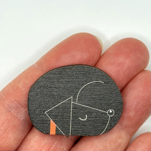 Black Labrador Sleeping - Wooden Pin Badge