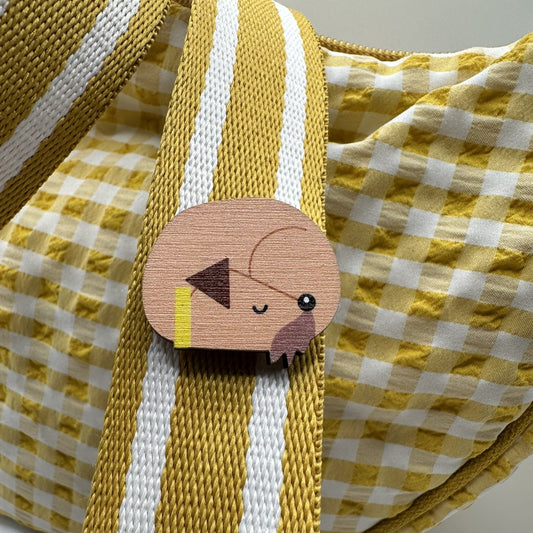 Border Terrier Sleeping - Wooden Pin Badge
