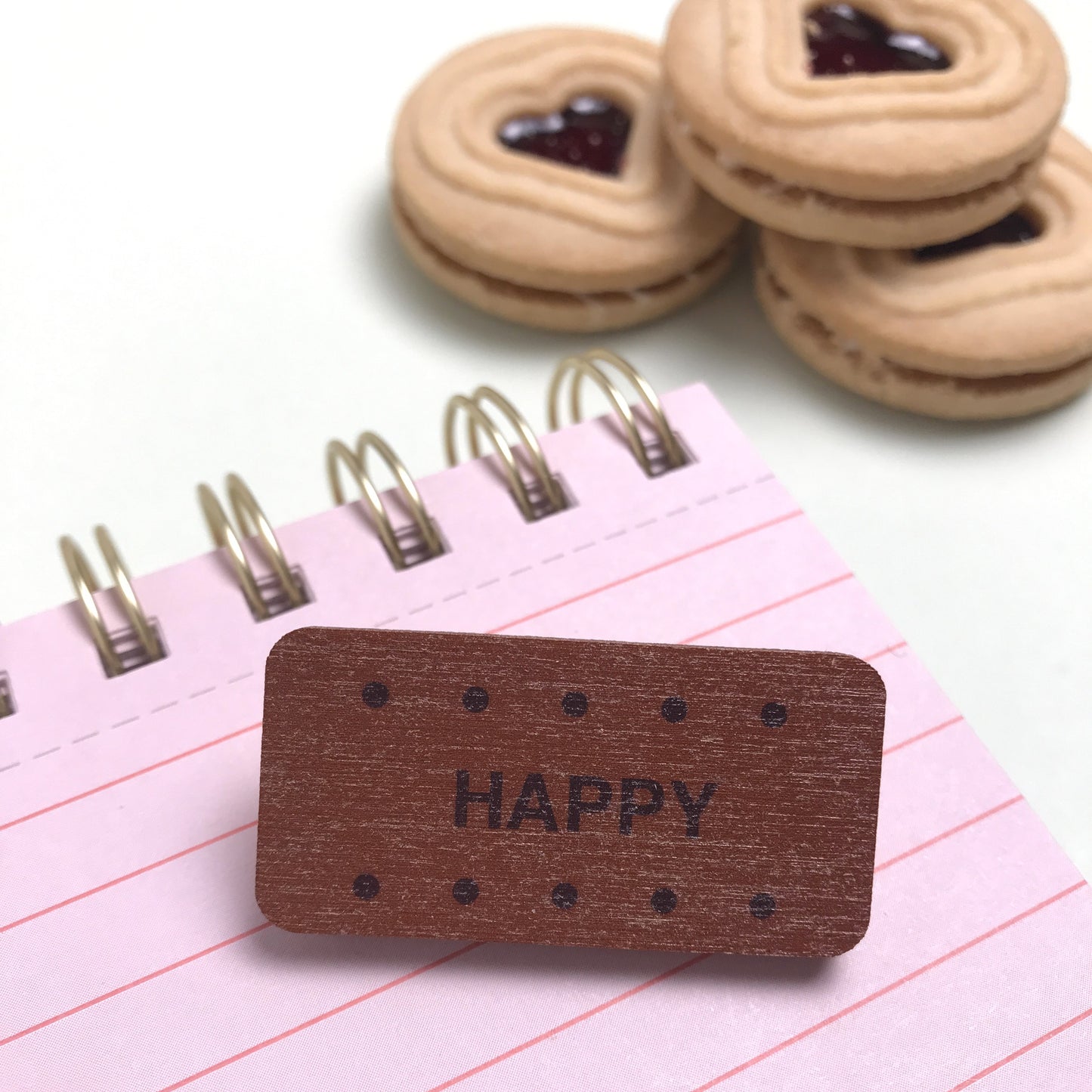 Bourbon Biscuit Brooch – Happy