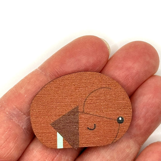 Chocolate Labrador Sleeping - Wooden Pin Badge