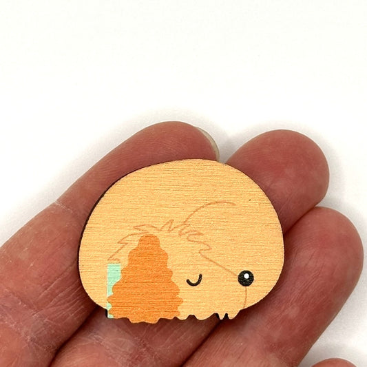Cockerpoo Sleeping - Wooden Pin Badge