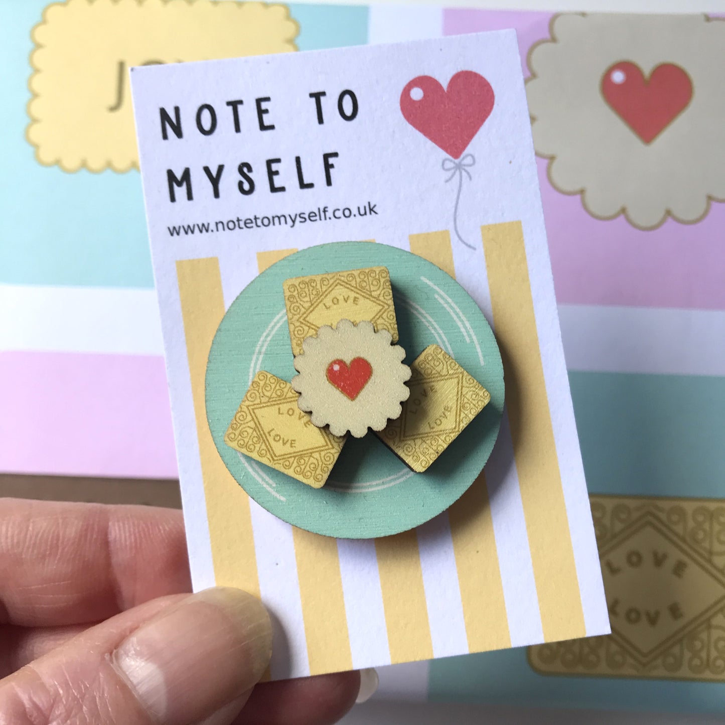 Custard Cream Biscuit Plate Brooch