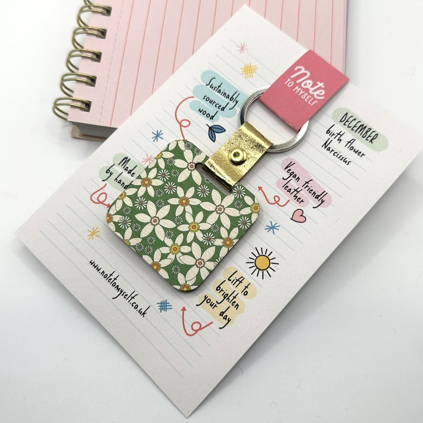 December Birth Flower Keyring