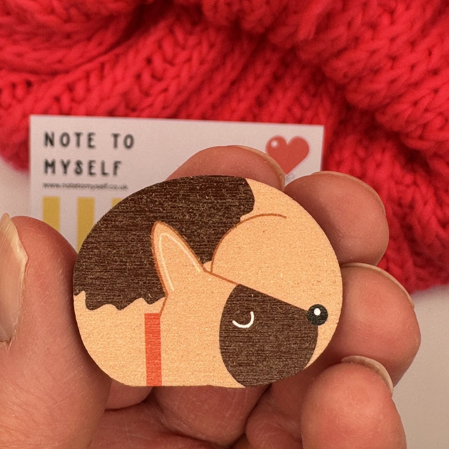 German Shepherd Sleeping - Wooden Pin Badge