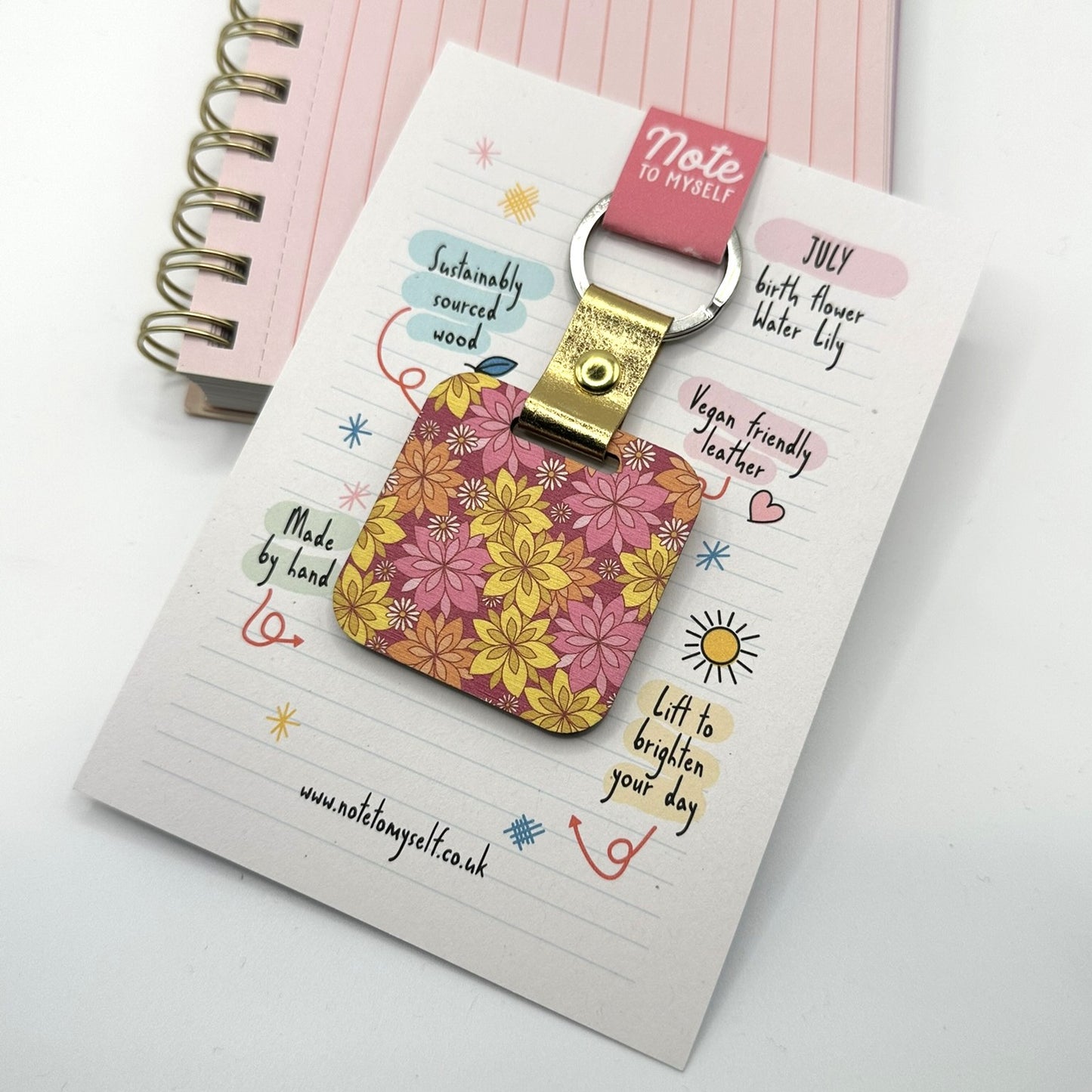 July Birth Flower Keychain