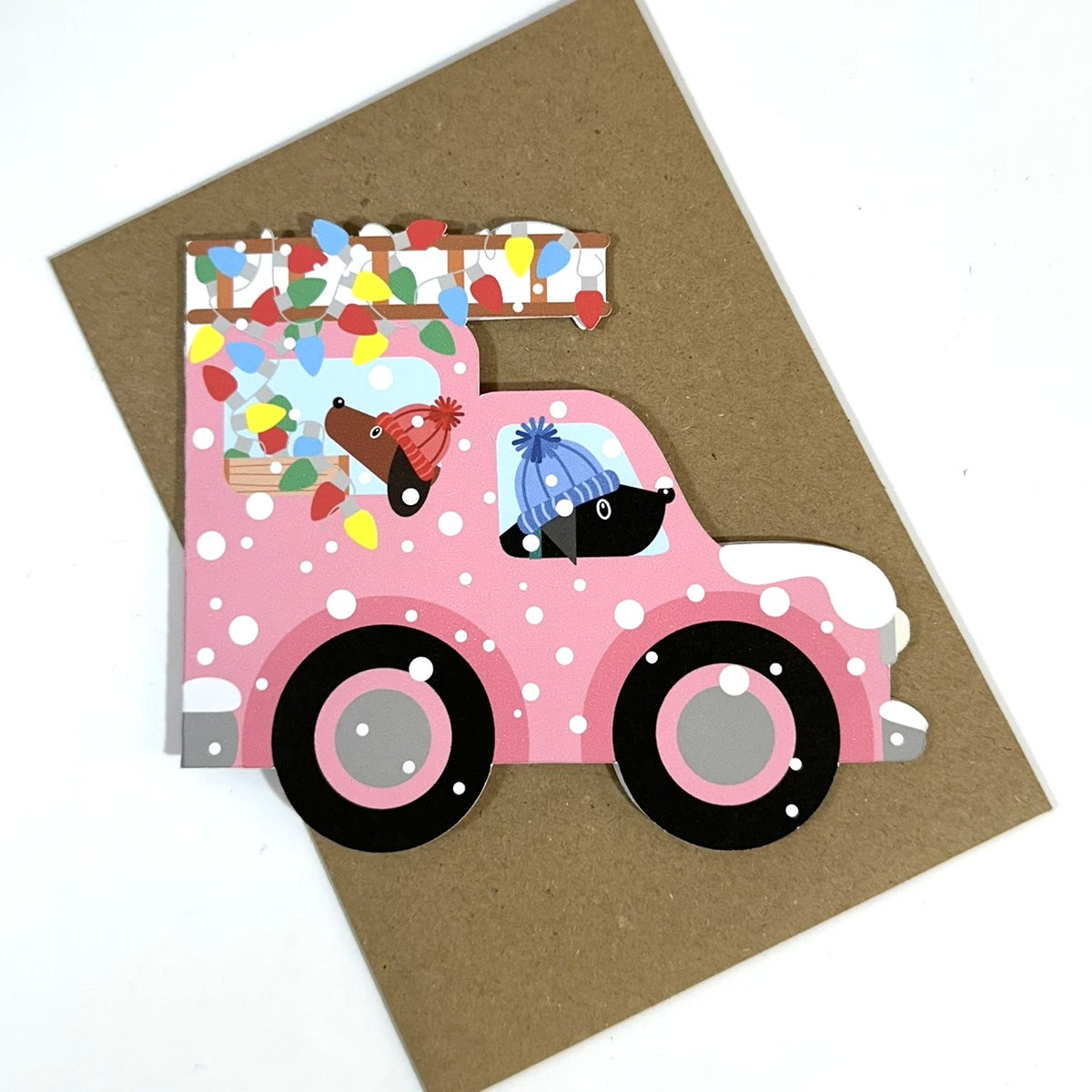 Putting Up The Christmas Light - Cut out Card