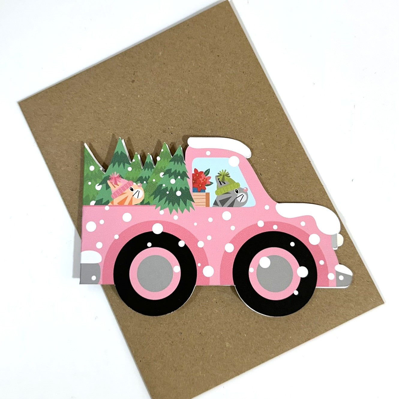 Delivering Christmas Trees - Cut out Christmas Card