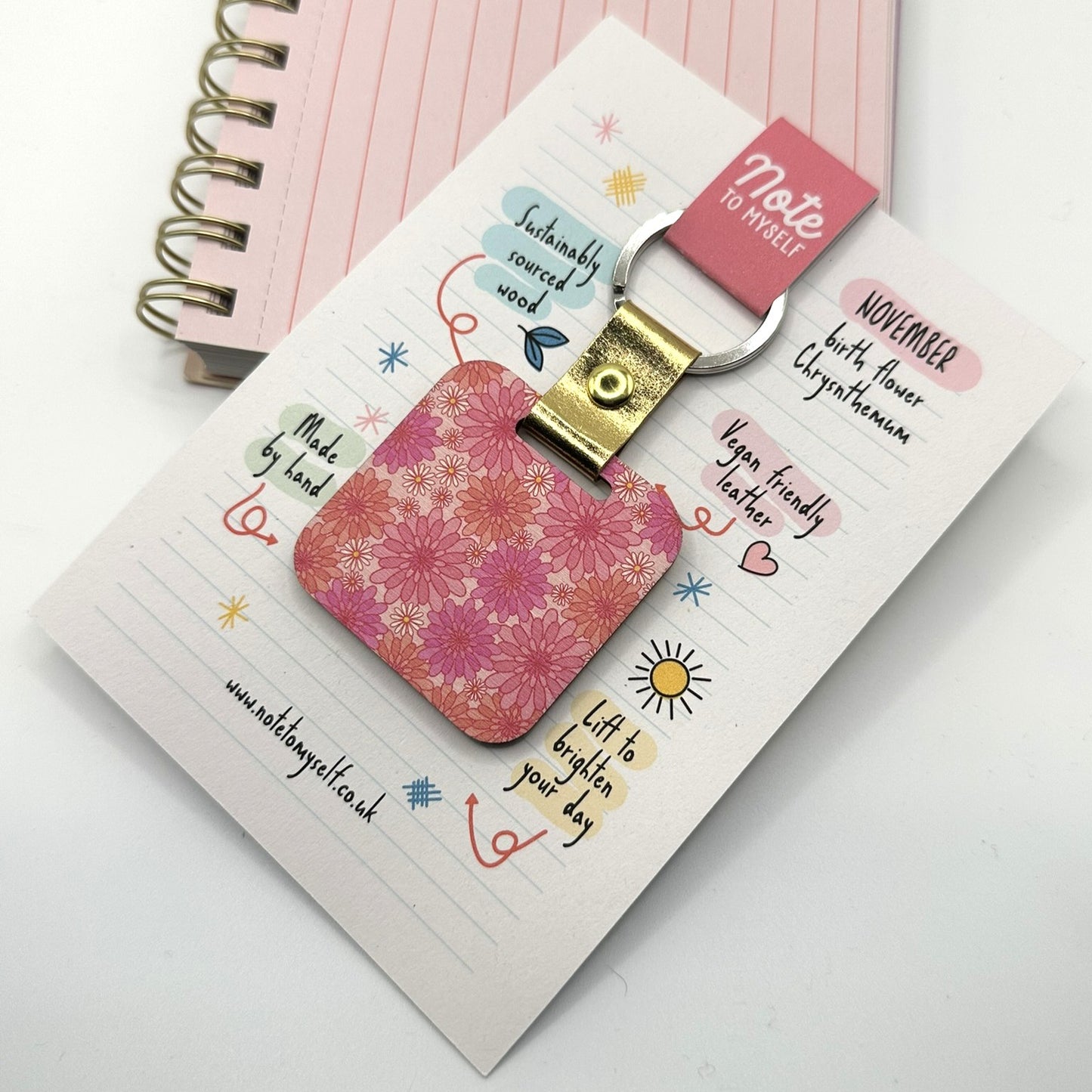 November Birth Flower Keychain