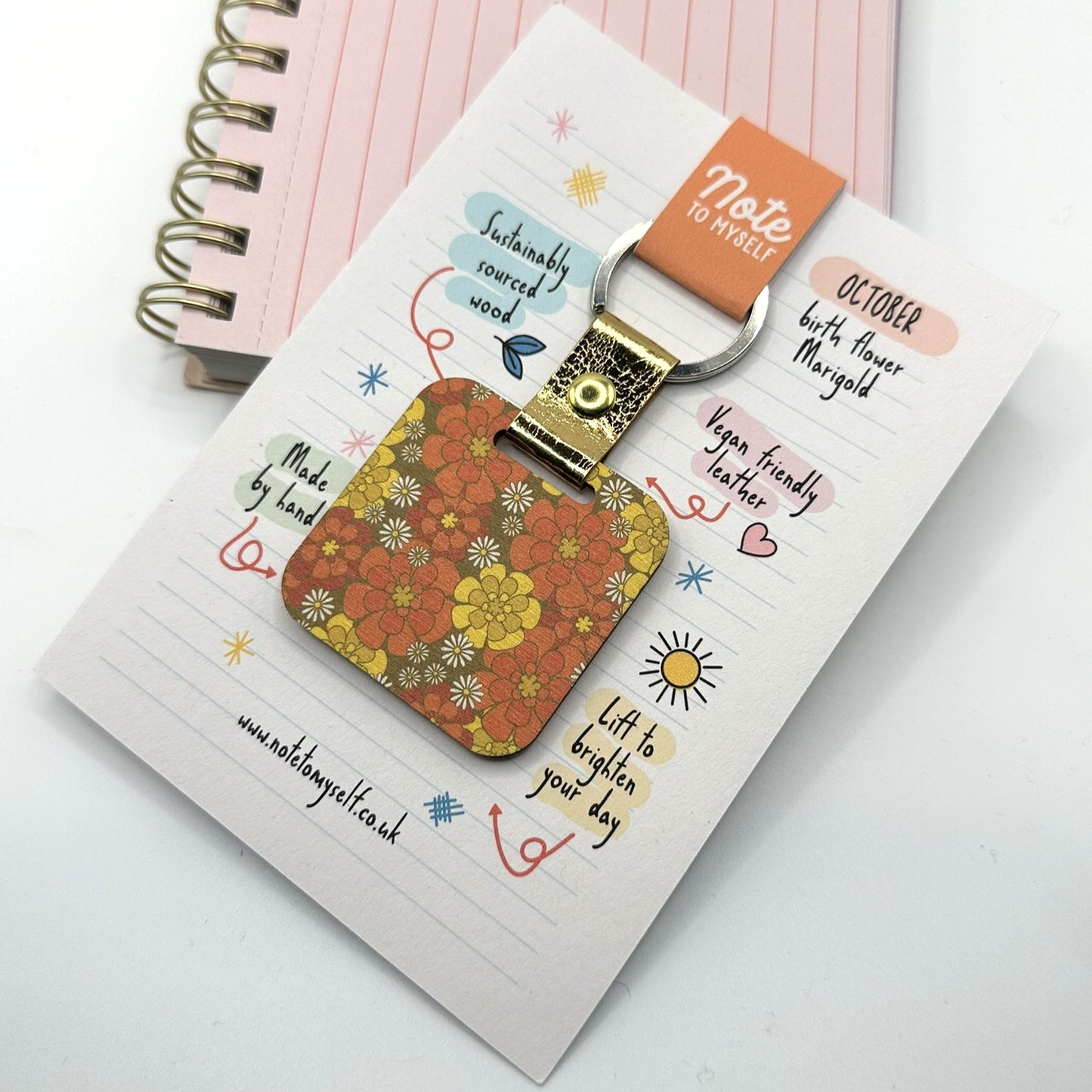 October Birth Flower Keychain