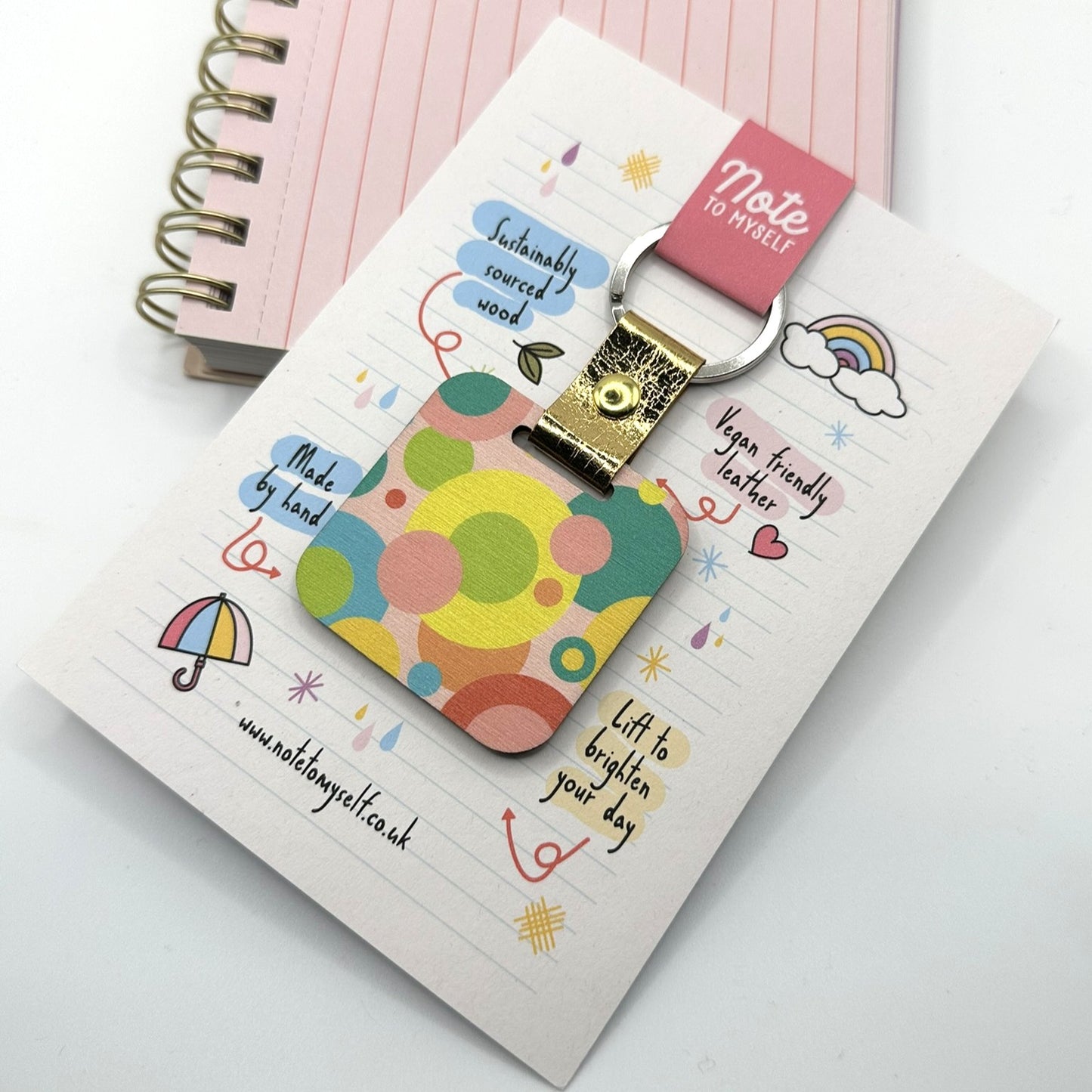 Rainbow Circles Keyring