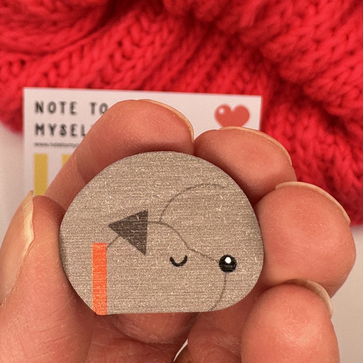 Staffy Dog Sleeping - Wooden Pin Badge