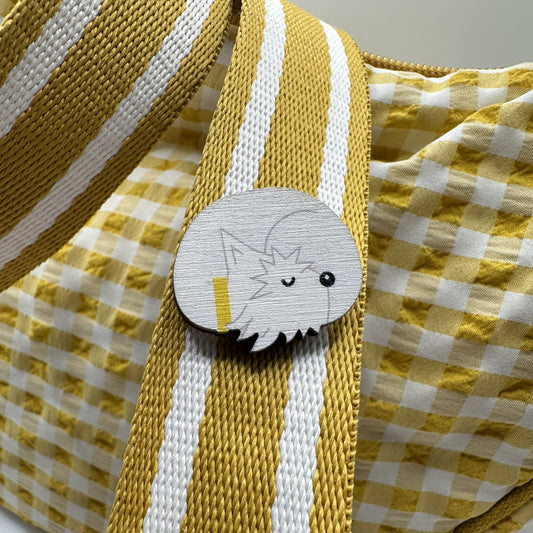 Westie Dog Sleeping - Wooden Pin Badge