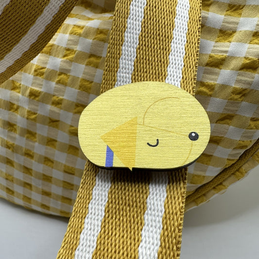Golden Labrador Sleeping - Wooden Pin Badge