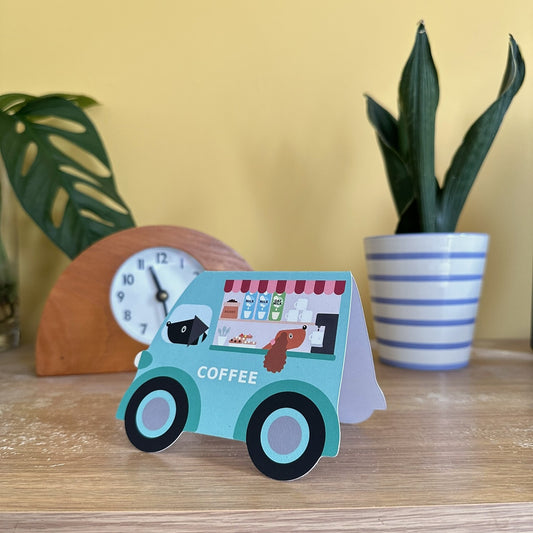 Coffee van shaped card