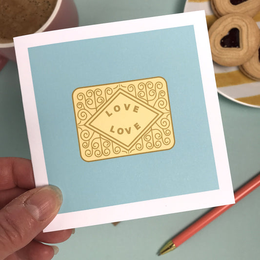 Love Custard Cream Biscuit Card