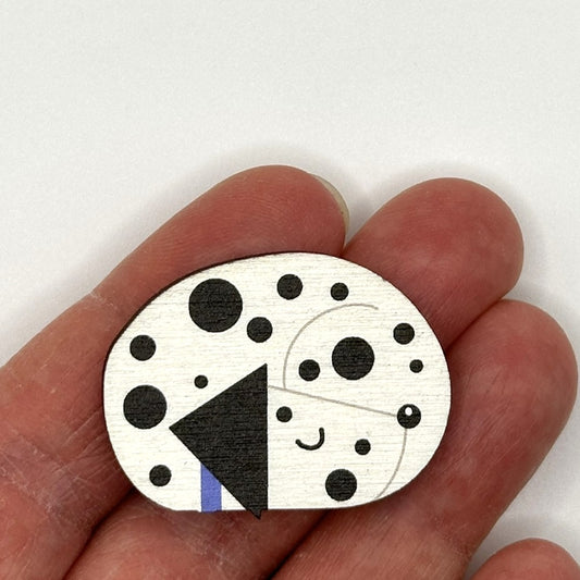 Dalmatian Sleeping - Wooden Pin Badge