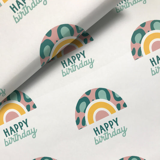 Rainbow Birthday Wishes Wrapping Paper