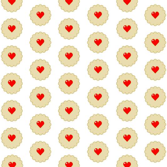 Jam Heart Biscuit Wrapping Paper