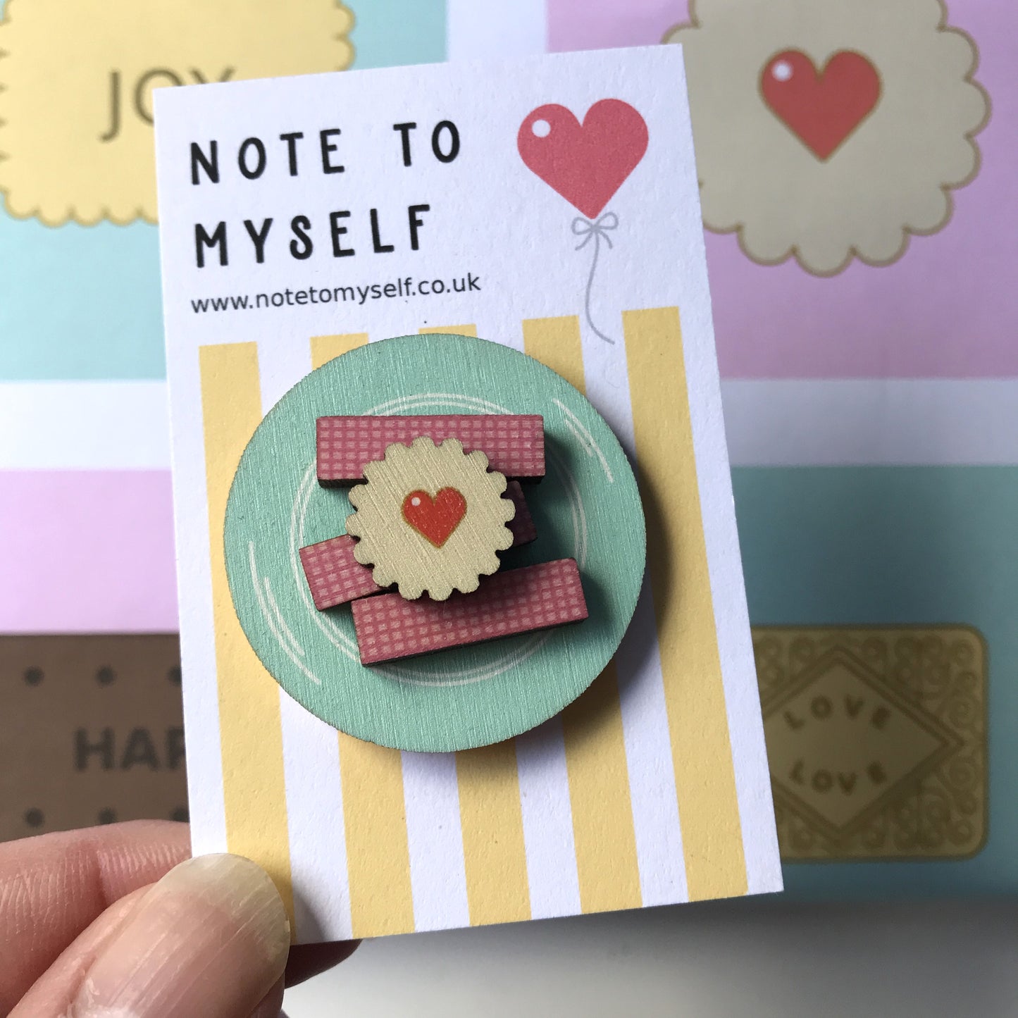 Pink Wafer Biscuit Plate Brooch
