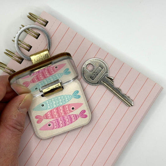 Sardine Tin Keyring with Hidden Mirror
