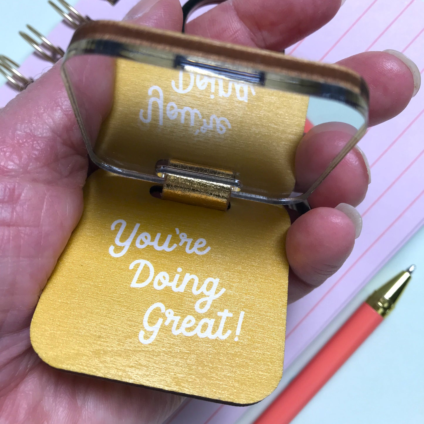Yellow Leopard Print Keyring and Pocket Mirror