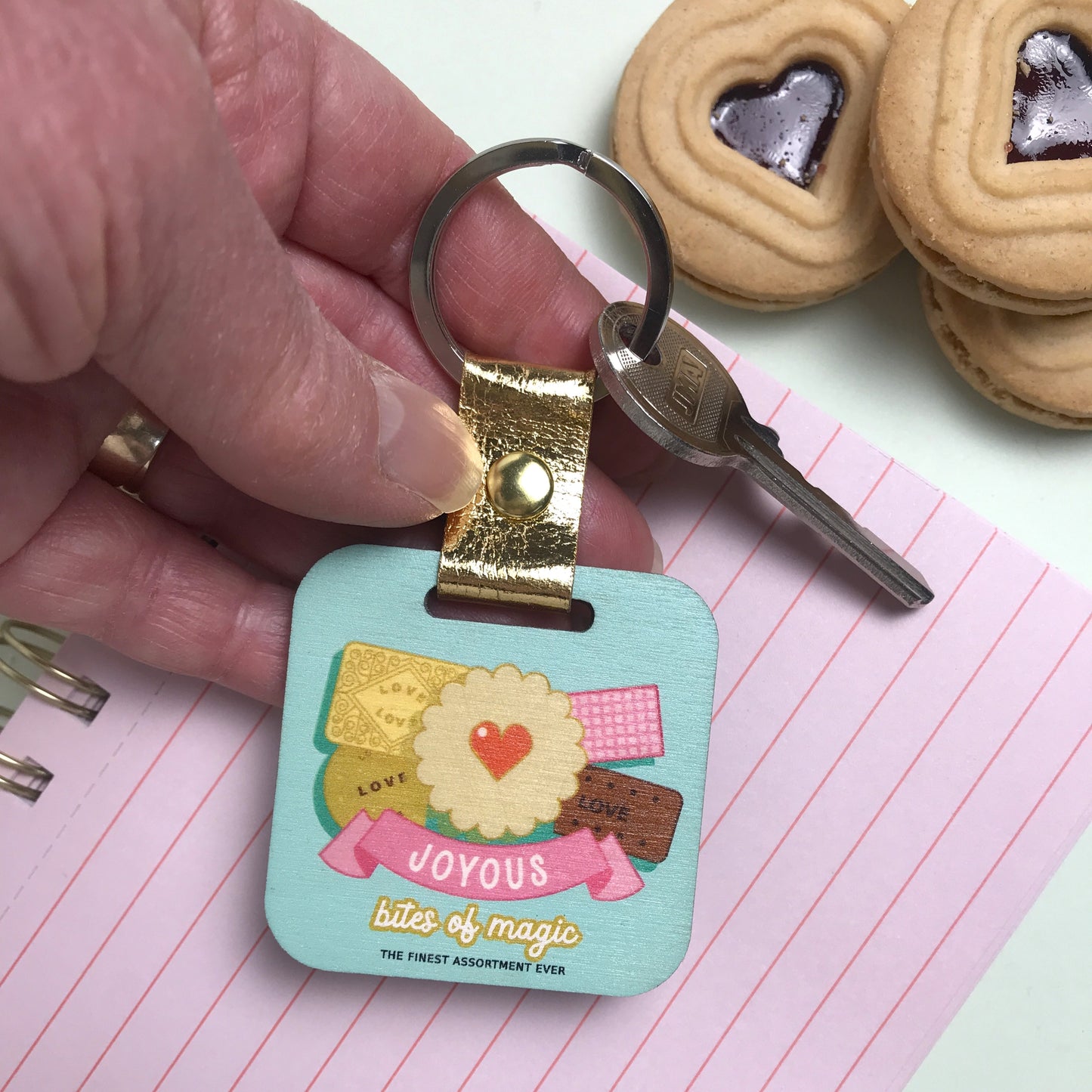 Joyous Bites of Magic Biscuit Tin Keyring