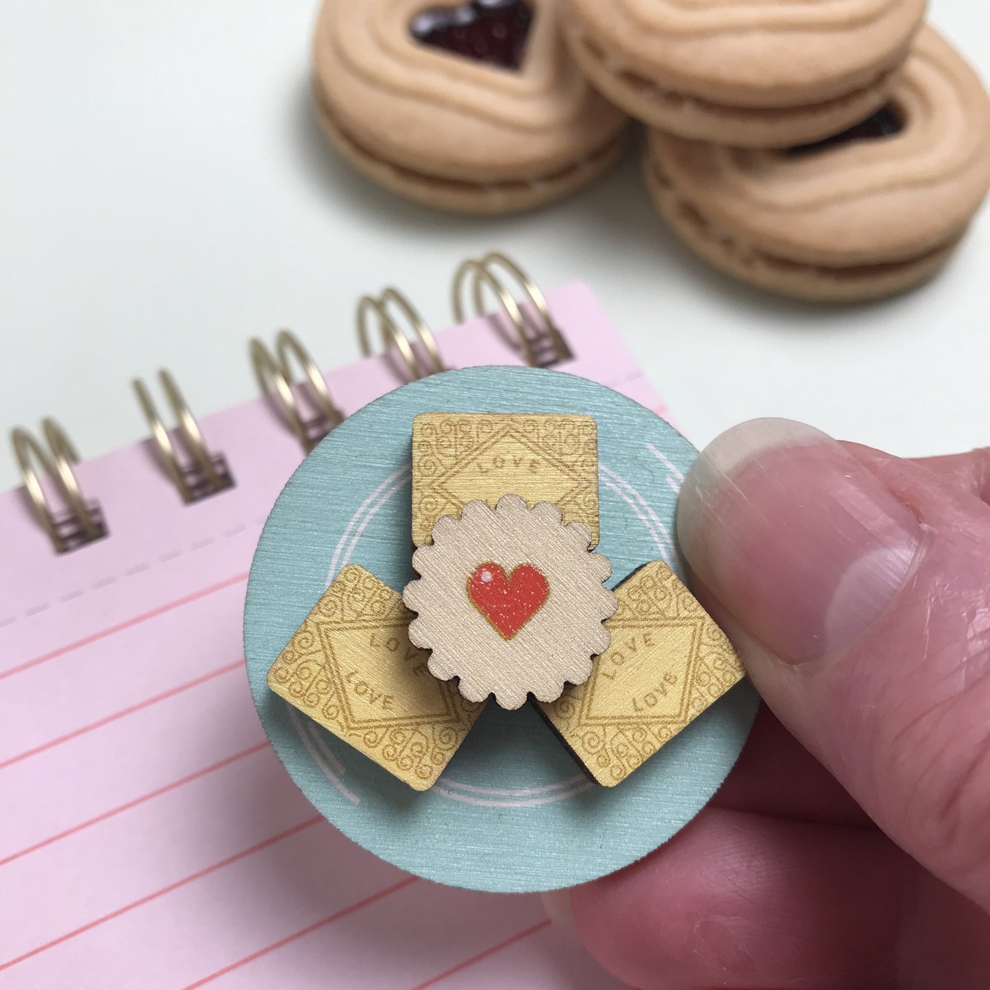 Custard Cream Biscuit Plate Brooch