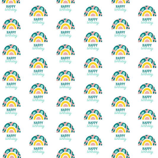 Rainbow Birthday Wishes Wrapping Paper