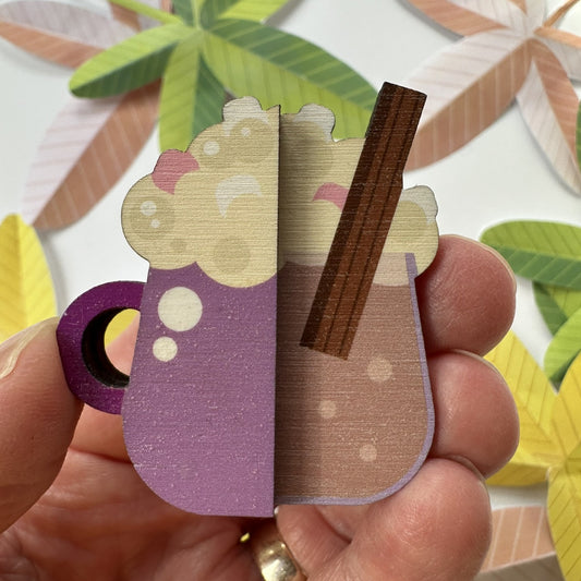 Hot Chocolate Pin Brooch