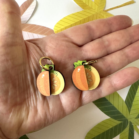 Colourful Wooden Pumpkin Earrings
