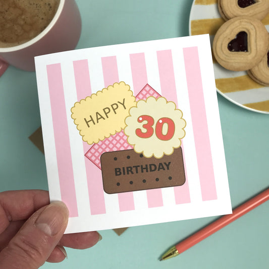 Happy 30th Birthday - Biscuit Card