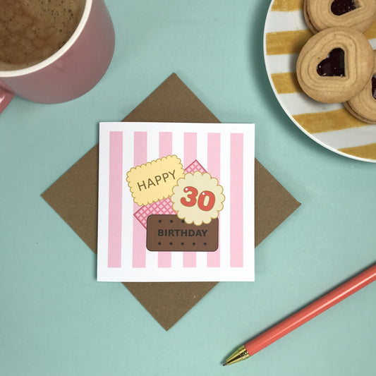 Happy 30th Birthday - Biscuit Card