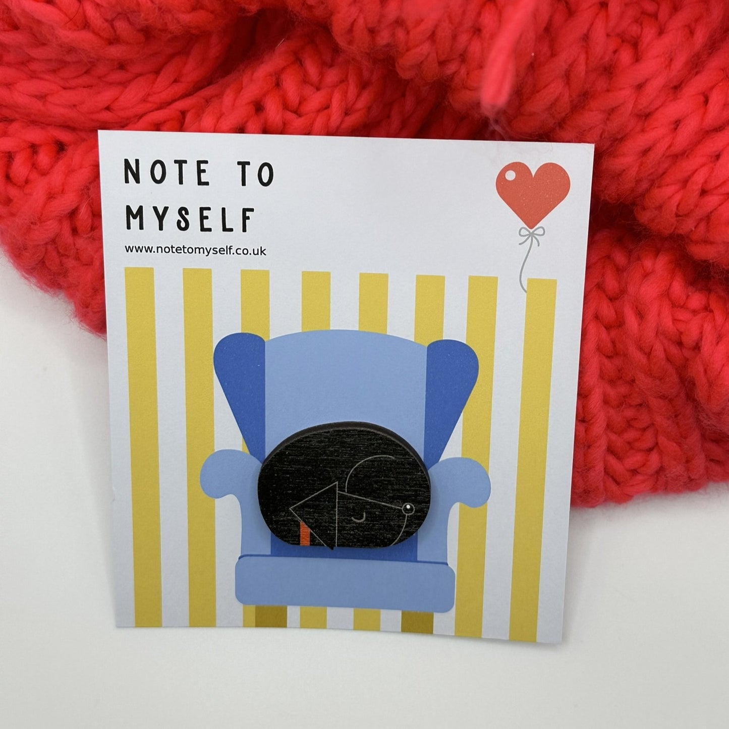 Black Labrador Sleeping - Wooden Pin Badge