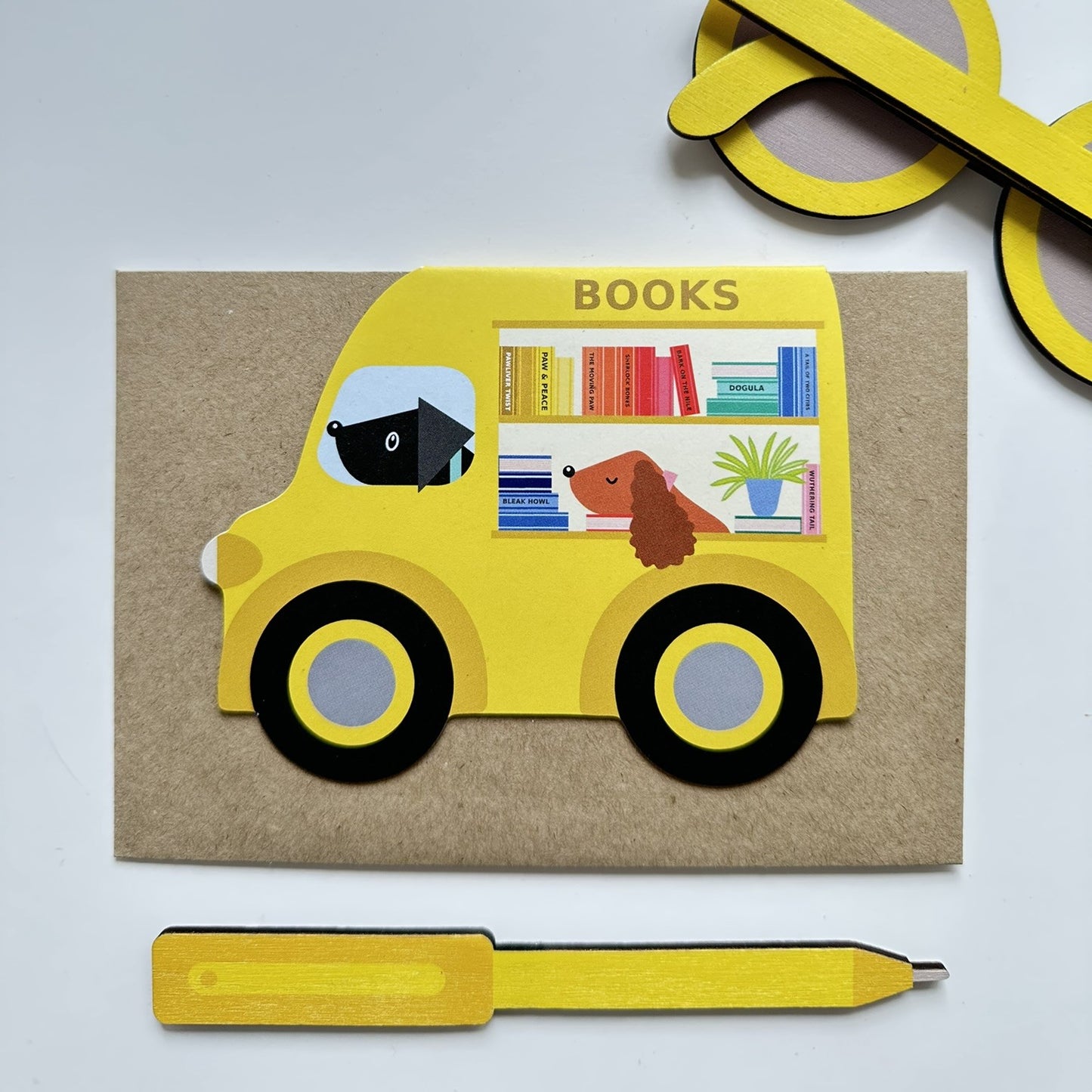 Book Van Shaped Card