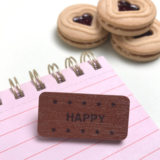 Bourbon Biscuit Brooch – Happy