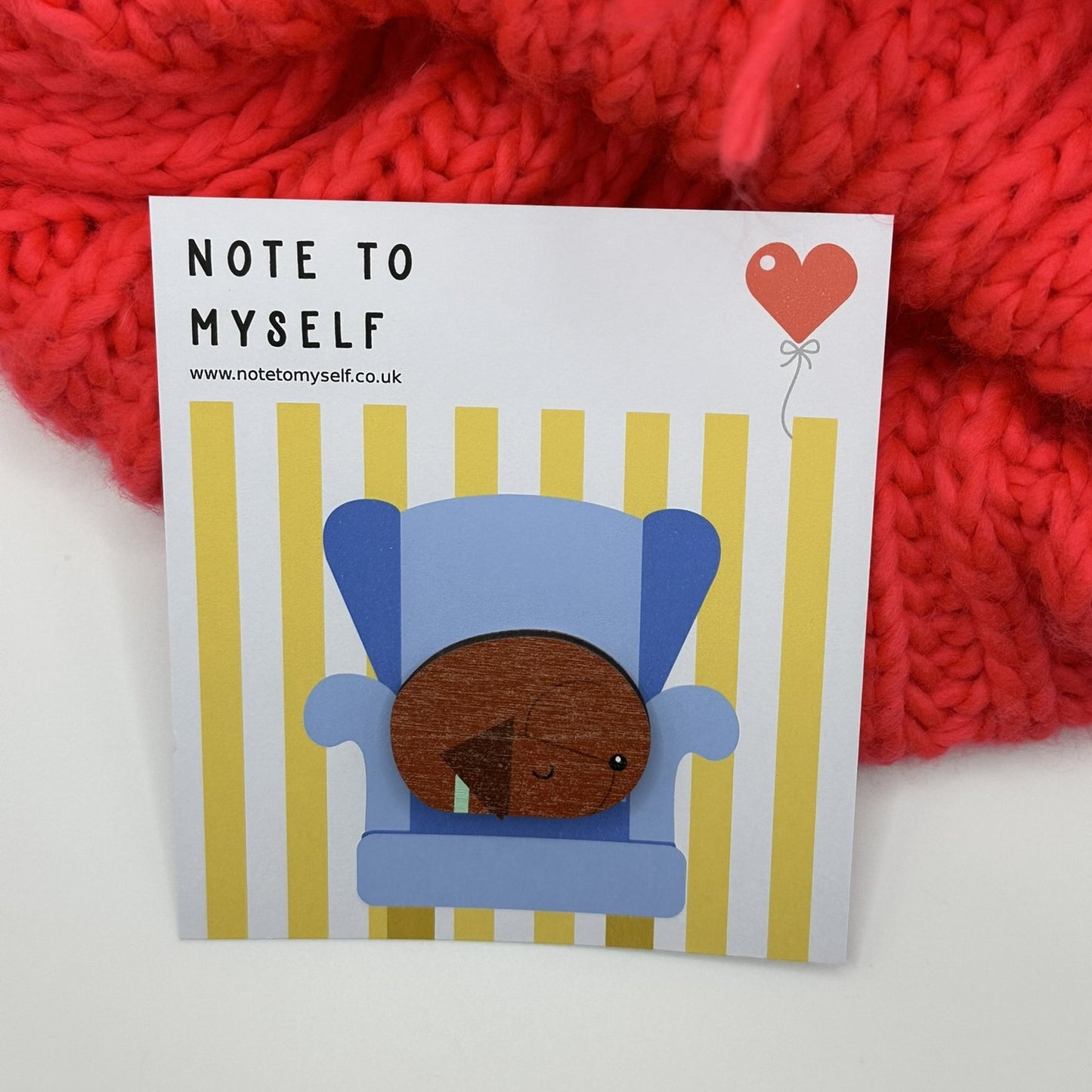 Chocolate Labrador Sleeping - Wooden Pin Badge