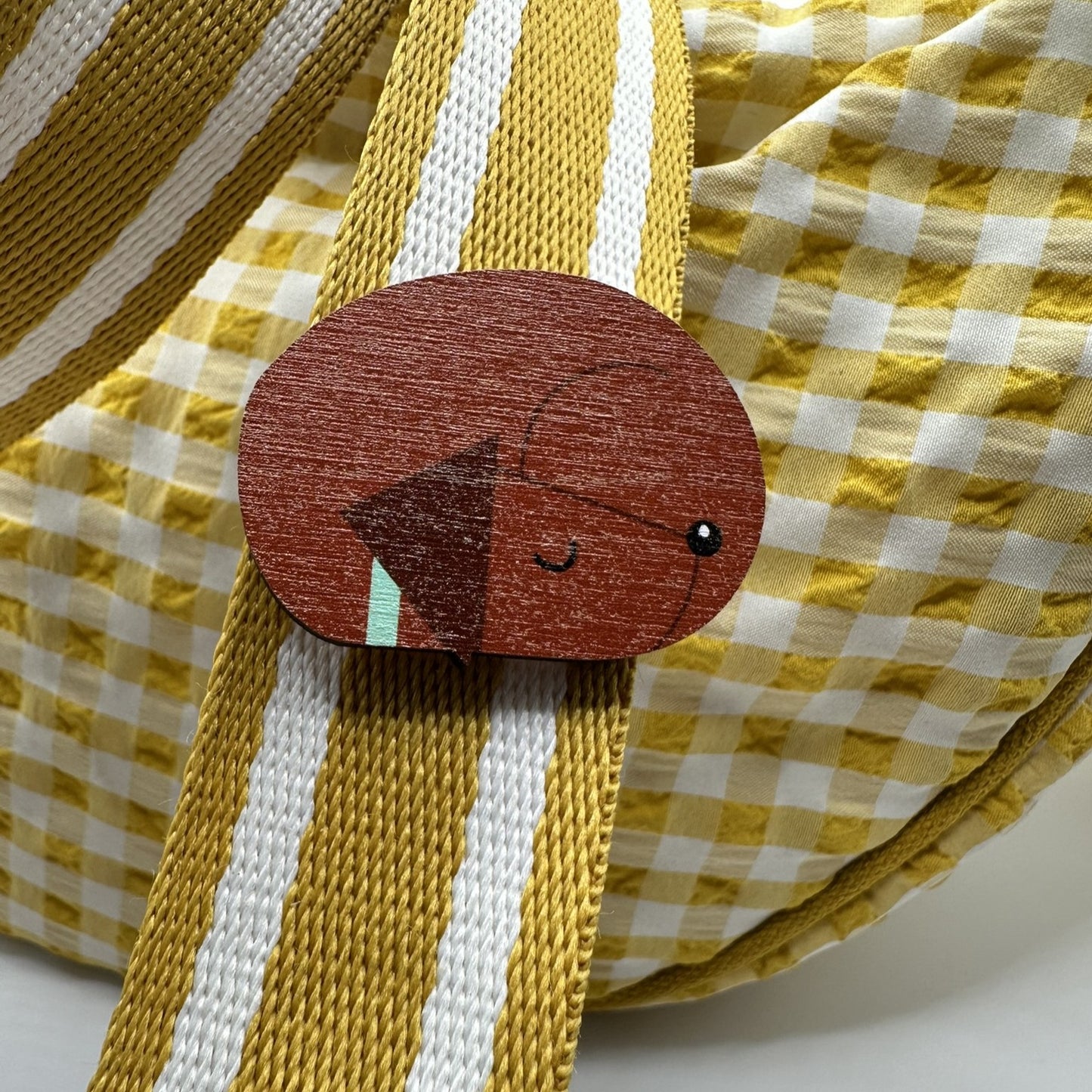 Chocolate Labrador Sleeping - Wooden Pin Badge