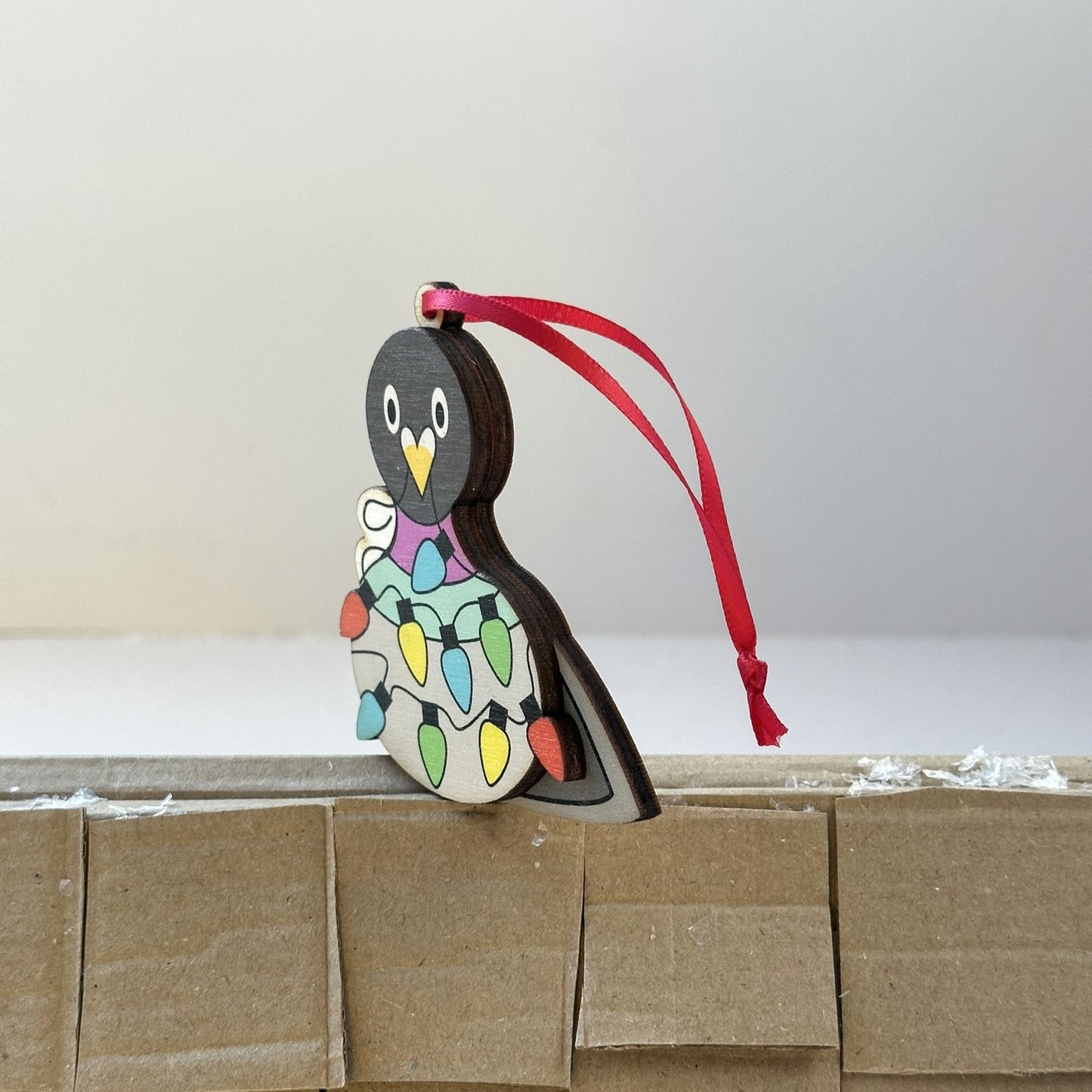 Festive Pigeon with Christmas Lights - Tree Decoration