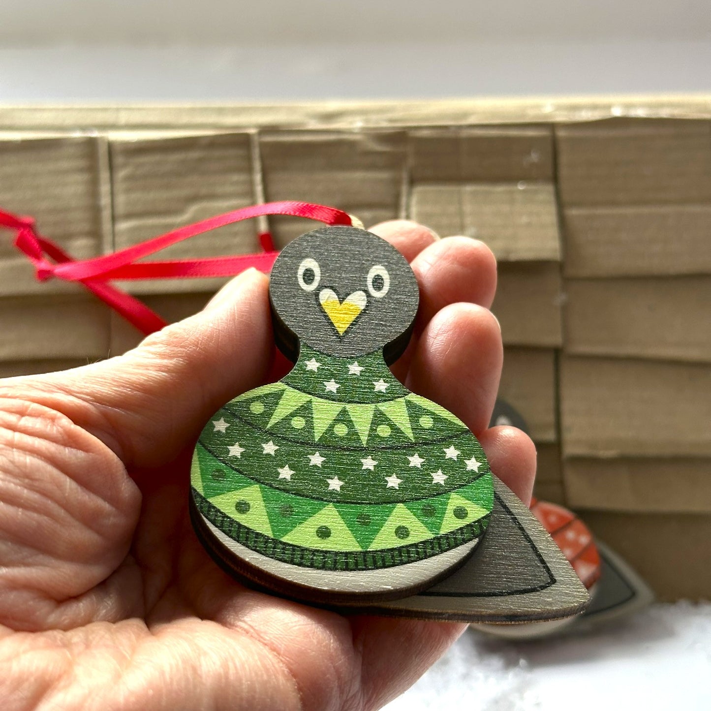 Pigeon Family of Three, Tree Decoration