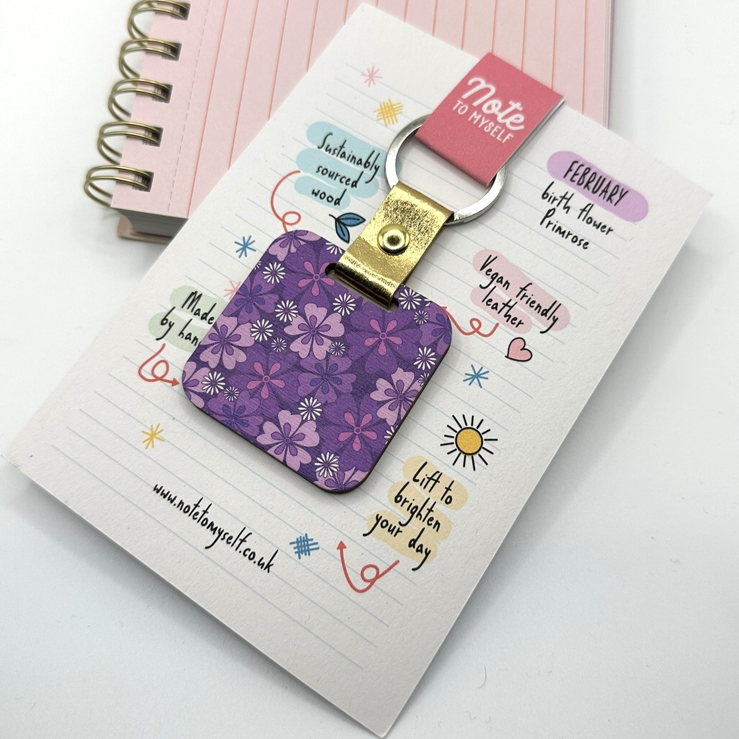 February Birth Flower Keychain