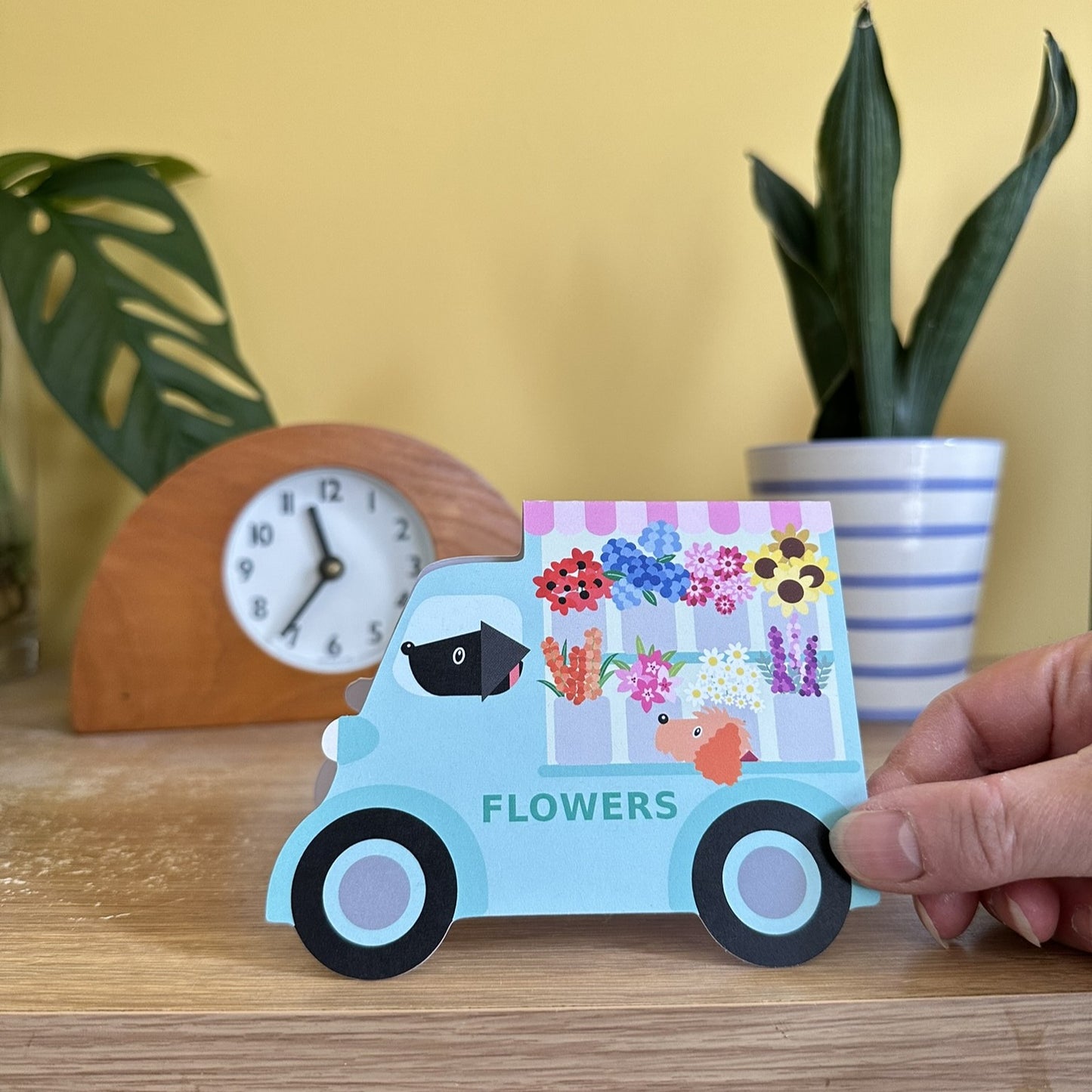 Flower Van Shaped card