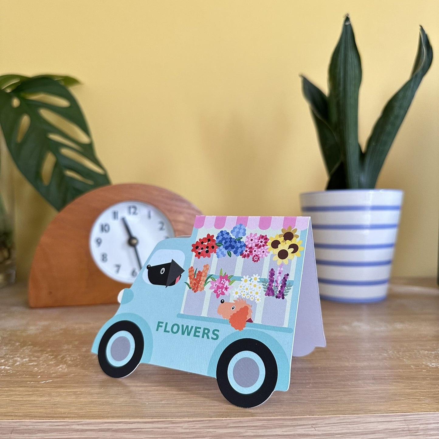 Flower Van Shaped card