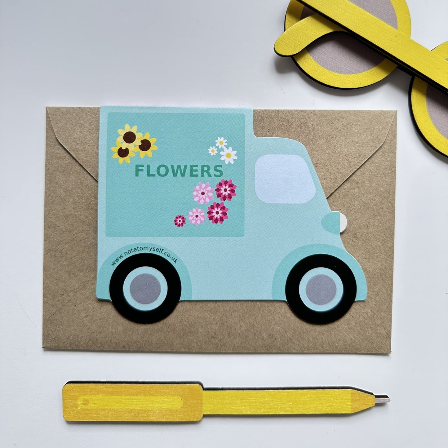 Flower Van Shaped card
