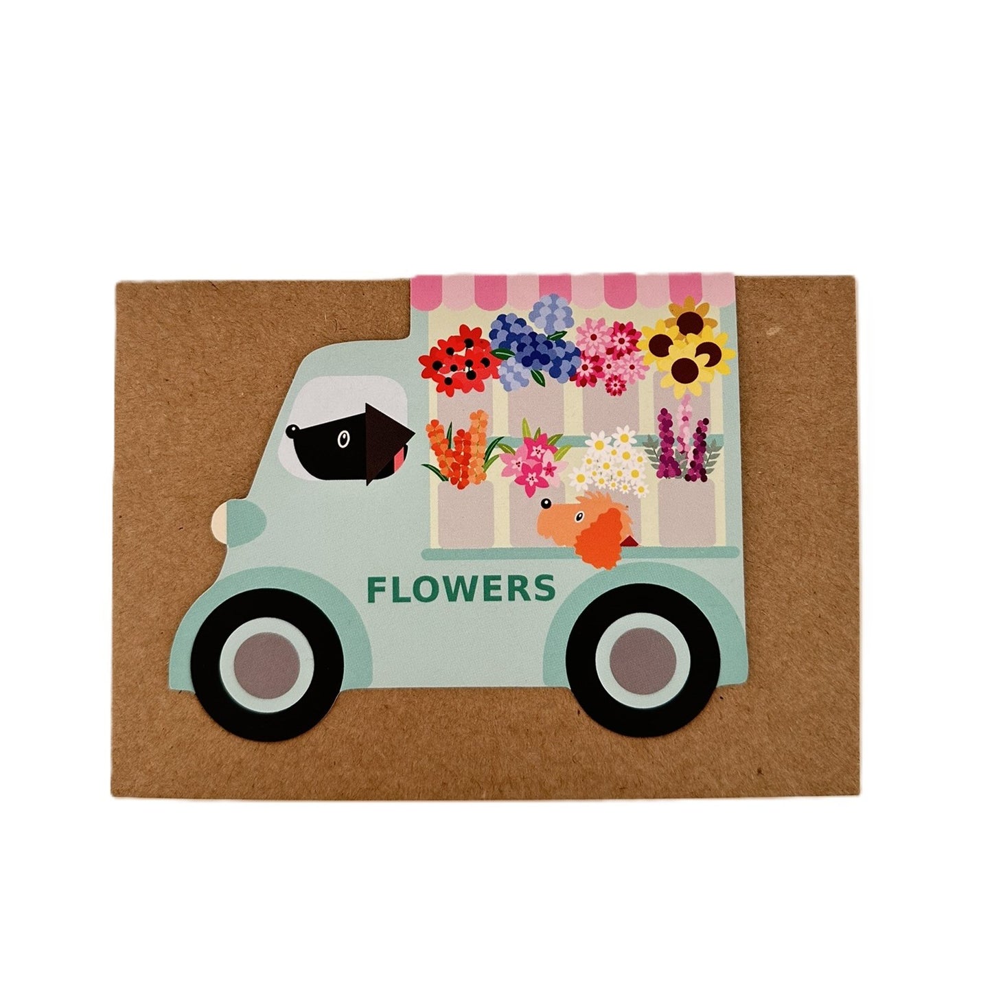 Flower Van Shaped card
