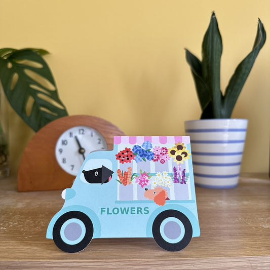 Flower Van Shaped card