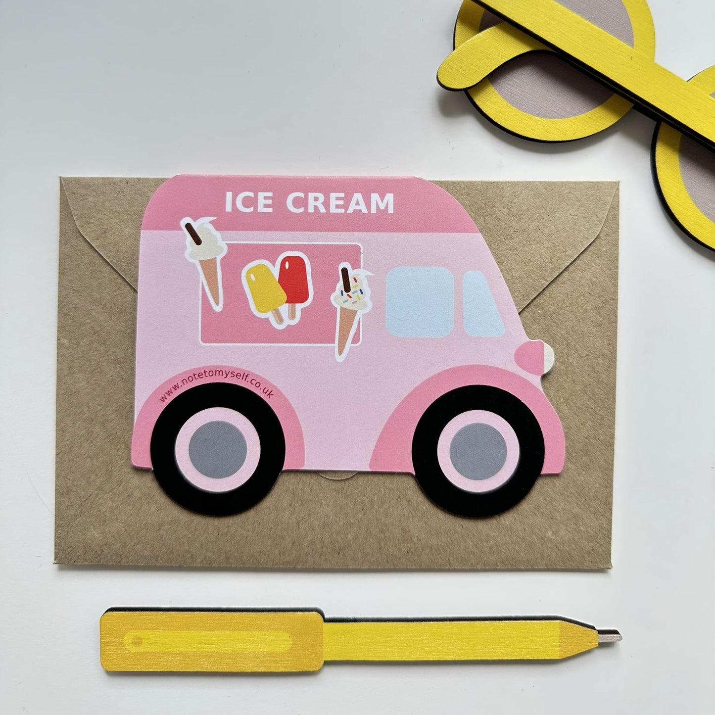 Ice cream van shaped card