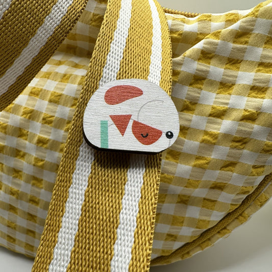 Jack Russell Sleeping - Wooden Pin Badge