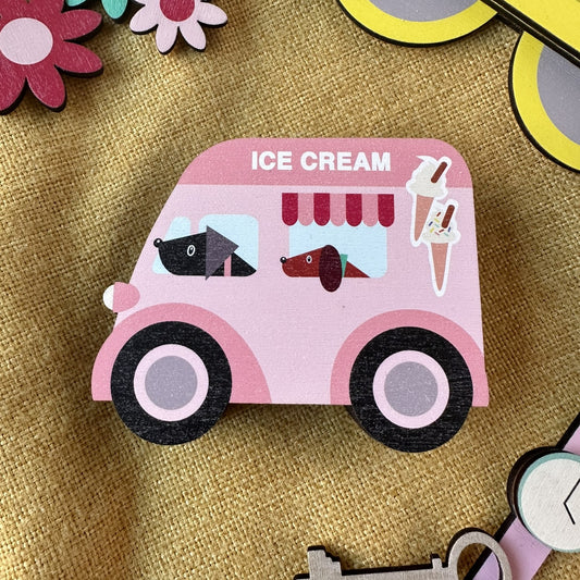 Wooden Trinket Box - Dogs in Ice Cream Van